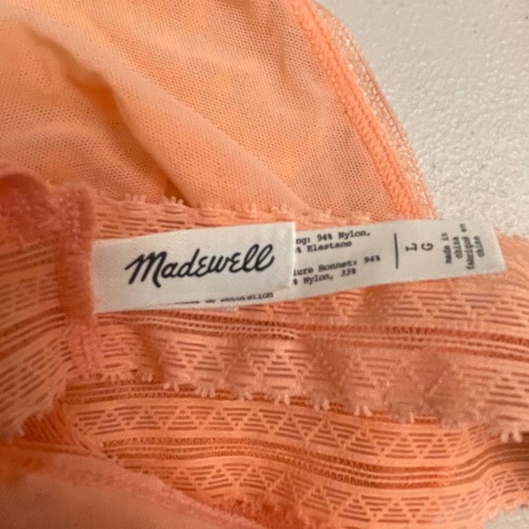 NWT Madewell Intimates Geo Mesh Triangle Bralette Light Blossom - Picture 7 of 7